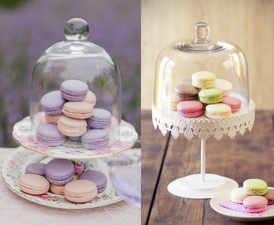 glass bells with macaroons